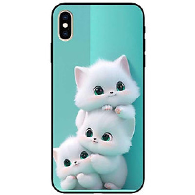 Ốp lưng cho iPhone X - iPhone Xs - Xs Max - XR - iPhone 11 - 11 Pro Max - Ba Chú Mèo Trắng - Hàng Chính Hãng