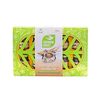 Green Bird - Nước Yến Sào và Sâm Lát - Hộp quà 8 hũ *72g