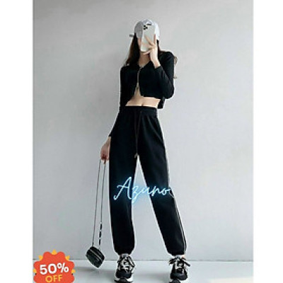 Quần Nữ Thời Trang, Quần Jogger Nữ Bo Gấu Chất Nỉ Siêu Ấm