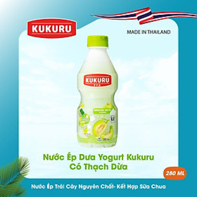 Nước Ép Dưa Yogurt Kukuru có thạch dừa - Lốc 6 chai