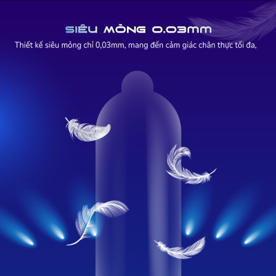 Bao cao su cao cấp OZO Feelex Invisible Cool - Hộp 10 bcs