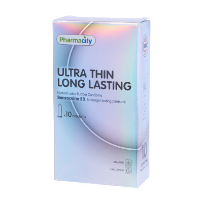 Bao Pharmacity cao su Ultra thin Long Lasting N (Hộp/10 cái)