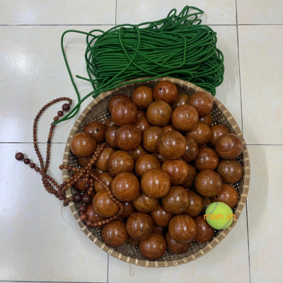 Vòng Lắc Eo Giảm Mỡ Bụng Gỗ Hương Cao Cấp - Vòng 40 hạt 6cm ( video , hình thật ) 