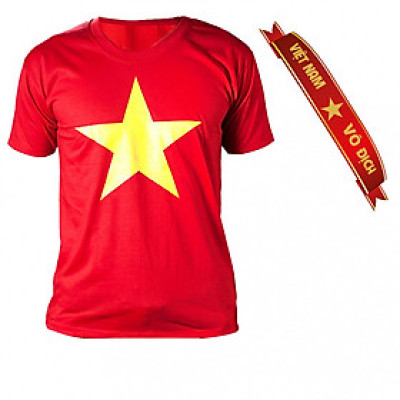 Combo Áo thun cờ đỏ sao vàng + kèm băng đô cổ động tuyển Việt Nam Sportslink
