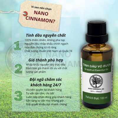 Combo Tinh Dầu Chăm Sóc Tóc Mượt Mà Nano Cinnamon - Bưởi, Sả, Lavender, 30ml