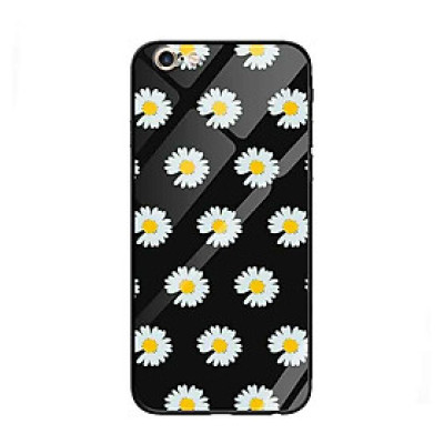 Ốp lưng kính cường lực cho iPhone 6 Plus /6s Plus Nền Họa Tiết Hoa Cúc Peace - Hàng Chính Hãng