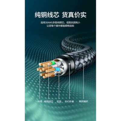 Ugreen UG30794NW150TK 25M Đen OD5.5mm Cat7 Cáp Ethernet đồng nguyên chất dây dù - HÀNG CHÍNH HÃNG