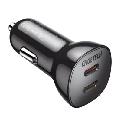 Tẩu sạc Choetech TC0008 nhanh trên ô tô 2 cổng Type C 40W (Hàng chính hãng)