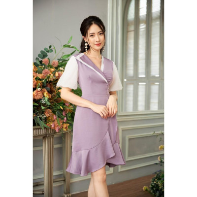 Đầm xòe phối tay Tri