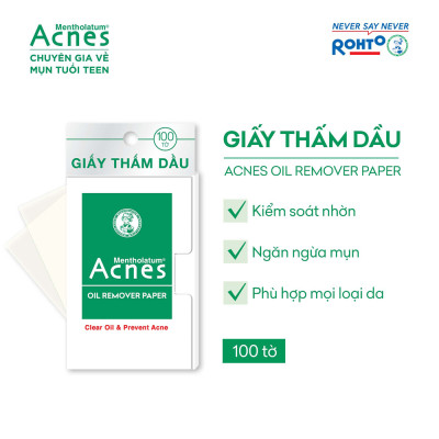Giấy thấm dầu kiểm soát nhờn, ngừa mụn Acnes Oil Remover Paper 100 tờ