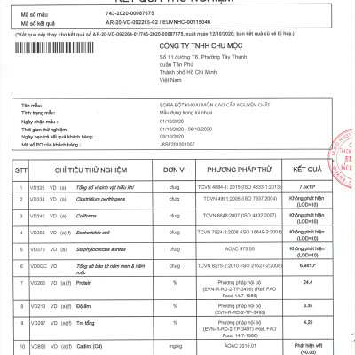 Bột khoai môn nguyên chất Sora