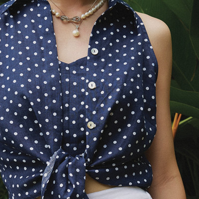 Áo Sơ Mi Halter Linen Hải Tinh TOP159 thời trang thiết kế Hity