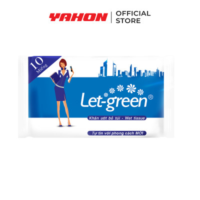 Combo Gói Khăn Giấy Ướt Bỏ Túi LET-GREEN, 10 Miếng/Gói