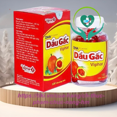 ￼Dầu gấc DHA Vinaphar - Hộp 100 viên - Tăng cường sức khỏe, nâng cao sức đề kháng, chống oxy hóa, chống lão hóa