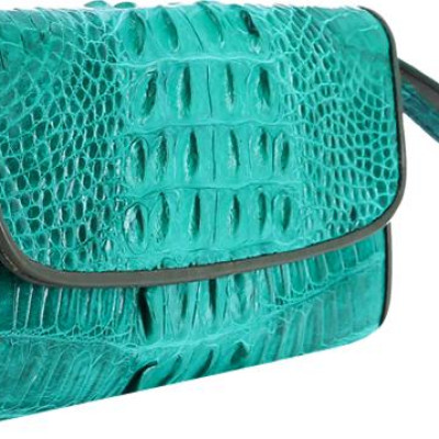 Ví Nữ Da Cá Sấu 3 Gấp Gai Huy Hoàng HT3287 (19 x 10.5 cm) - Xanh Lá