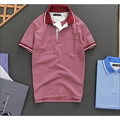 ÁO THUN NAM CAO CẤP CỔ BẺ SỌC CÓ TÚI