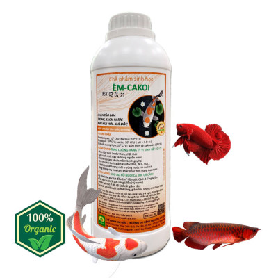 EM - Chế phẩm sinh học Xử Lý Nước Hồ Cá Koi, Cá Cảnh - Khử mùi hôi tanh - Phân hủy cặn bã hữu cơ dư thừa - Giảm độ đục, làm trong nguồn nước