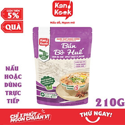Nước Súp Cô Đặc Vị Bún Bò Huế KanKook Gói 210g Nấu/Trộn Ăn Liền Vị Hoàn Chỉnh Chuẩn Vị Bún Bò Huế