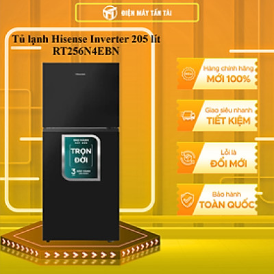 Tủ Lạnh Hisense Inverter 205 lít RT256N4EBN Tiết Kiệm Điện, Diệt Khuẩn Khử Mùi, Bảo Hành Chính Hãng 3 Năm - Hàng Chính Hãng