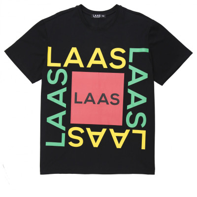 LAAS Áo thun LAAS color đen free in chữ