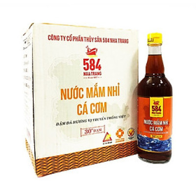 Nước Mắm 584 Nha Trang 30/35/40/60 Độ Đạm, Thùng 6 Chai Thủy Tinh 510ml