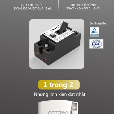 Máy tắm nước nóng OTTOWA TC4501- Hàng chính hãng