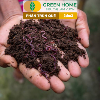 Phân Trùn Quế Bột Greenhome, Bao 3dm3, Nguyên Chất, Bổ Sung Dinh Dưỡng, Cải Tạo Đất