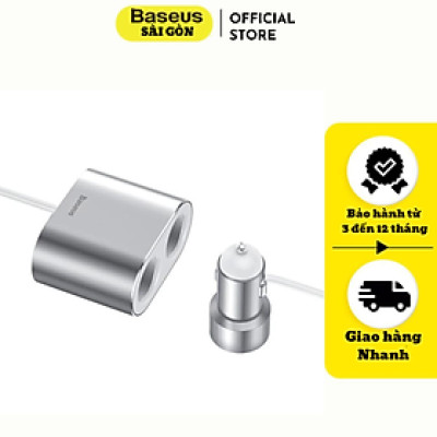 Tẩu sạc Baseus High Efficiency 1 to 2 Cigarette Lighter đa năng tích hợp bộ chia cổng sạc- hàng chính hãng