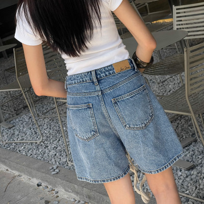 Quần short jean nữ ngắn lưng cao regular fit Aaa Jeans