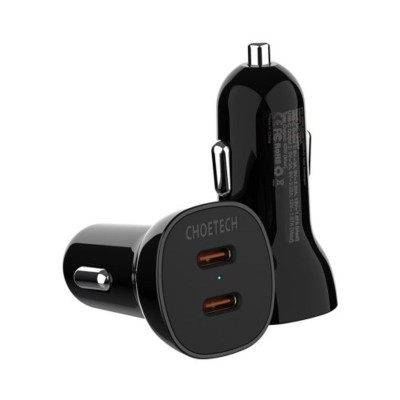 Tẩu sạc Choetech TC0008 nhanh trên ô tô 2 cổng Type C 40W (Hàng chính hãng)