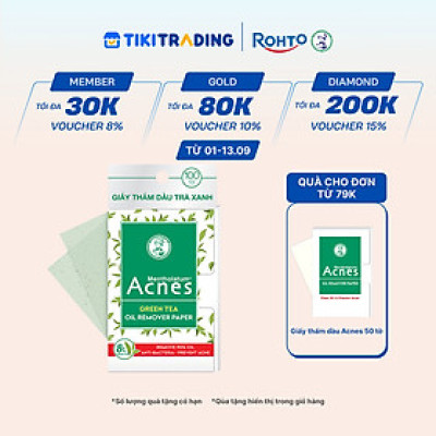 Giấy thấm dầu trà xanh Acnes Oil Remover Paper Green Tea 100 tờ