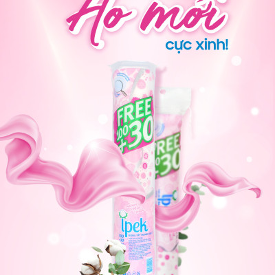 Bông tẩy trang IPEK 130 Miếng (Thổ Nhĩ Kì)