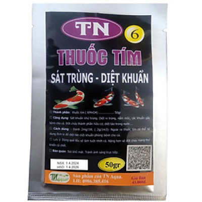 Thuốc tím 50ML Sát Trùng, Diệt khuẩn nấm mốc gây bệnh cho cá, diệt tảo trong nước dạng bột TN6
