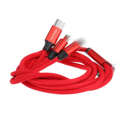 Cáp sạc đa năng TOMTOP 3.9FT Dây sạc USB Dây đồng bộ hóa dữ liệu 3 trong 1 iOS 8 chân đực + Loại C + Đầu nối Micro USB
