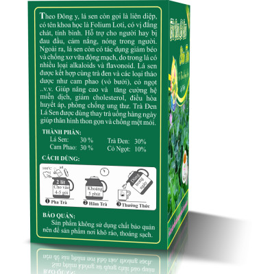 Combo 5 Hộp Trà Đen Lá Sen Giúp Giảm Cân An Toàn Cho Eo Thon Dáng Đẹp - Nguyên Thái Trang (Hộp 2gr X 50 Gói)