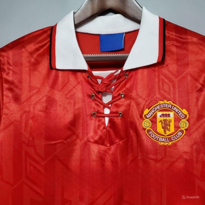 Áo Bóng Đá Retro Manchester United 1992 - Sân Nhà bản cao cấp vải Cotton Polyester