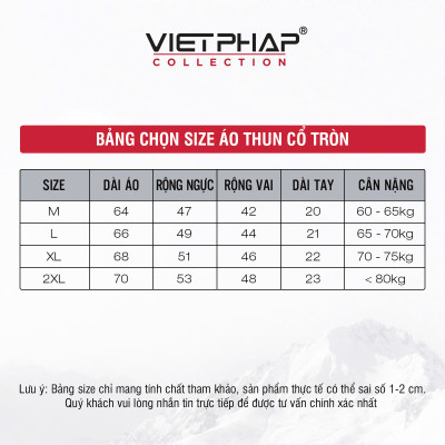 Áo Thun Trơn VIỆT PHÁP Form Body Chất liệu cotton co dãn thấm hút mồ hồi tốt 901