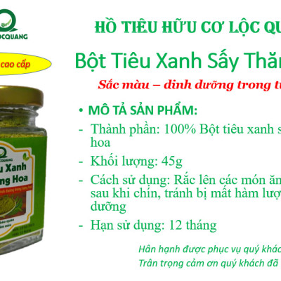Bột tiêu xanh sấy thăng hoa