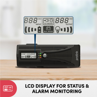Bộ biến tần Prolink IPS1200 (1200VA/720W) ổn định điện áp, chống mất điện, dùng cho PC, thiết bị gia đình, hồ cá, CCTV - Hàng chính hãng