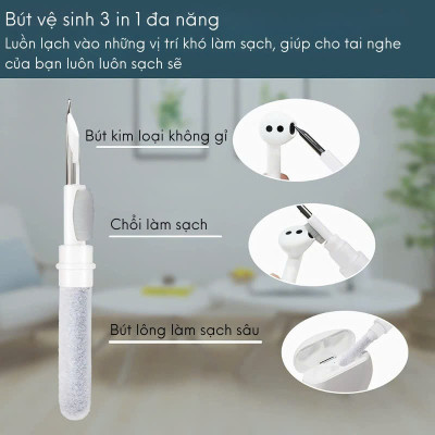Bút Vệ Sinh Loa Tai Nghe Cầm Tay 3 Trong 1 Tiện Lợi