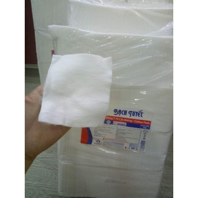 Bông Bạch Tuyết - Bông Y Tế Cắt Miếng 1kg (10 x 10 cm) Tặng 2 cây nặn mụn