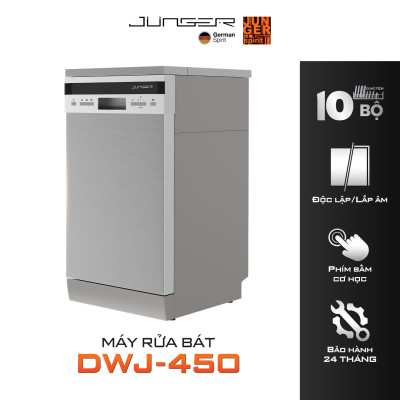 Máy rửa bát Junger DWJ-450 Dung tích 10 bộ Phím bấm cơ Hàng Chính Hãng Bảo Hành 24 Tháng