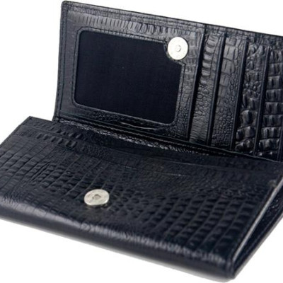 Ví nữ da bò vân cá sấu nhỏ 2 gấp nhiều màu Huy Hoàng HT3101-02-03-04