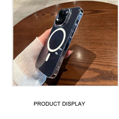 Ốp lưng trong suốt sạc từ tính cho iPhone 14 / 14 Plus / 14 Pro / 14 Pro Max hiệu HOTCASE Magnetic - trang bị đệm khi 4 góc, Viền TPU chống sốc, lưng PC chống ố vàng - Hàng nhập khẩu