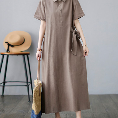Đầm nữ polo phối cổ đức vải đũi mềm trẻ trung, sang chảnh da61