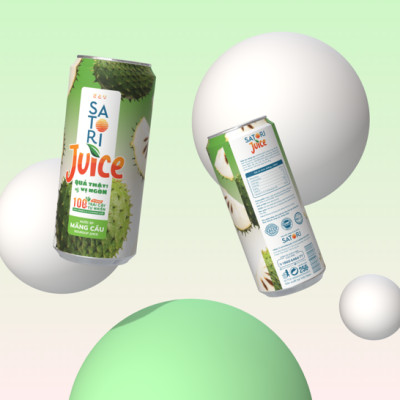 Pack 2 vị nước ép trái cây Satori Juice Me và Mãng cầu - 250ml (pack/ 6 lon)
