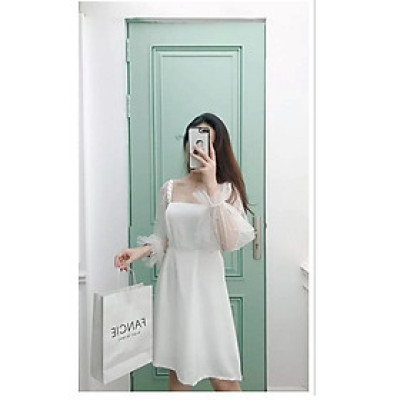ĐẦM NỮ ĐÍNH CƯỜM NGỌC VAI TAY LƯỚI TIỂU THƯ CHÔNG CHÚA XINH XẮN DỰ TIỆC CƯỚI ĐI CHƠI SỰ KIỆN CÓ 2 MÀU