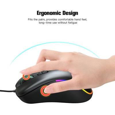 Chuột chơi game có dây HXSJ J300 lập trình macro  DPI có thể điều chỉnh