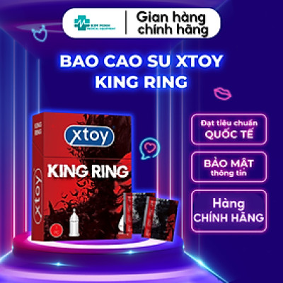 Bao cao su gai XTOY KING RING gai lớn, bcs siêu bi gai, nhiều gel bôi trơn,tăng khoái cảm hương dâu