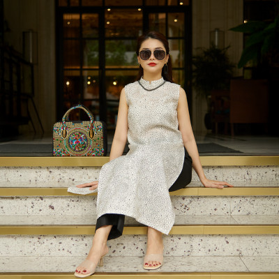 Áo Dài Cách Tân Organza Mai ADA011 thời trang thiết kế Hity